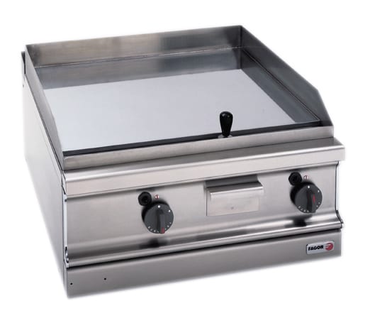 Fagor 700 series natural gas chrome 2 zone fry top with thermostatic control