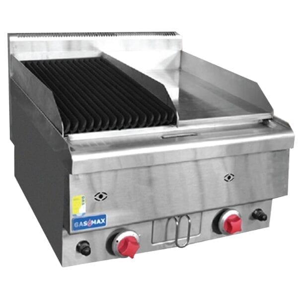 GASMAX Benchtop LPG Gas Combo 1/2 Char & 1/2 Griddle