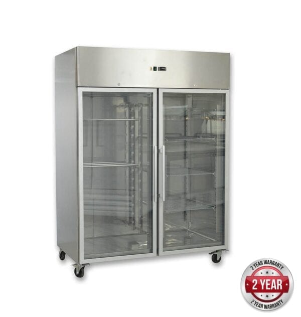 Double Glass Door Upright Freezer 1400L
