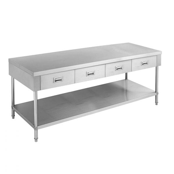 stainless steel workbench with drawers